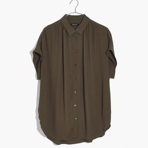 Madewell Central Shirt in Olive (Size S)